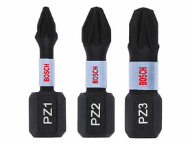 Bosch Impact Control PZ, 25 mm csavarbehajtó bit 3 db Bosch Impact Control PZ, 25 mm csavarbehajtó bit 3 db