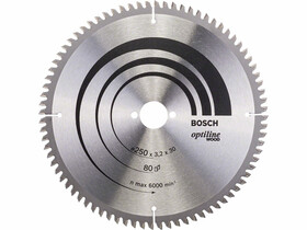 Bosch körfűrészlap, Optiline Wood 250x30x80T Bosch körfűrészlap, Optiline Wood 250x30x80T