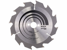 Bosch Optiline Wood ø 160 x 1,8 / 1,2 x 20 / 16 mm körfűrészlap Bosch Optiline Wood ø 160 x 1,8 / 1,2 x 20 / 16 mm körfűrészlap