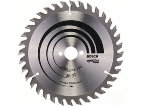 Bosch Optiline Wood ø 160 x 2,6 / 1,6 x 20 / 16 mm körfűrészlap Bosch Optiline Wood ø 160 x 2,6 / 1,6 x 20 / 16 mm körfűrészlap