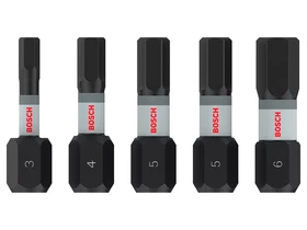 Bosch PRO Hex bit készlet H3, H4, H5 (2 db), H6, 25 mm, 5 db