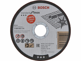 Bosch Standard for Inox AS 46 T INOX BF ø 115 x 1,6 mm, ø 22,23 mm vágókorong Bosch Standard for Inox AS 46 T INOX BF ø 115 x 1,6 mm, ø 22,23 mm vágókorong