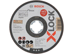 Bosch Standard for Inox X-LOCK 125x1x22,23mm vágókorong Bosch Standard for Inox X-LOCK 125x1x22,23mm vágókorong