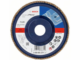 Bosch X431 ø 125 mm, ø 22,23 mm, P120 lamellás csiszolótárcsa Bosch X431 ø 125 mm, ø 22,23 mm, P120 lamellás csiszolótárcsa
