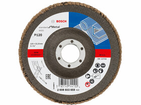 Bosch X431 ø 125 mm, ø 22,23 mm, P120 lamellás csiszolótárcsa Bosch X431 ø 125 mm, ø 22,23 mm, P120 lamellás csiszolótárcsa