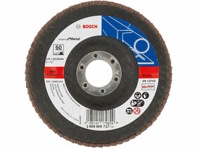 Bosch X571 ø 125 mm, ø 22,23 mm, P60 lamellás csiszolótárcsa Bosch X571 ø 125 mm, ø 22,23 mm, P60 lamellás csiszolótárcsa