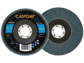 Kép: CASTOMI INOX lamellas csiszolotarcsa F29 kupos 125x222 P80Z.webp