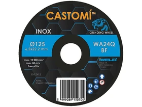 CASTOMI INOX tisztitokorong 125x65x222 WA24Q-BF Kép: CASTOMI INOX tisztitokorong 125x65x222 WA24Q-BF.webp