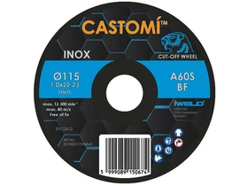 Kép: CASTOMI INOX vagokorong 115x10x222 A60S-BF.webp