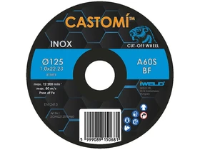 Kép: CASTOMI INOX vagokorong 125x10x222 A60S-BF.webp