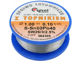 Cynel forrasztoon Sn60Pb40 10 mm 100 g Kép: Cynel forrasztoon Sn60Pb40 10 mm 100 g.webp