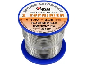 Cynel forrasztoon Sn60Pb40 15 mm 250 g Kép: Cynel forrasztoon Sn60Pb40 15 mm 250 g.webp