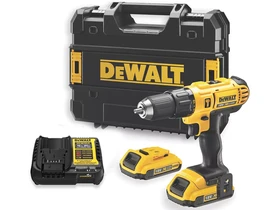 DeWalt DCD777D2T-QW akkus fúrócsavarozó tokmányos 18 V | 26 Nm/65 Nm | Szénkefementes | 2 x 2 Ah akku + töltő | TSTAK kofferben