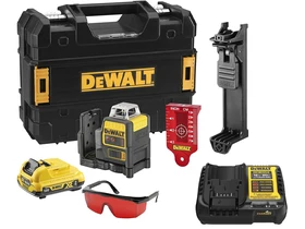 DeWalt DCE0811D1R-QW Piros vonallézer Hatósugár jelfogóval: 0 - 50 m | 1 x 2 Ah akku + töltő | Kofferben