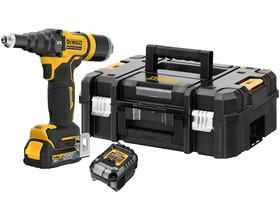 DeWalt DCF403E1GT-QW akkus popszegecselő + 1 x 1,7 Ah + DCB1102 + TSTAK 18 V XR