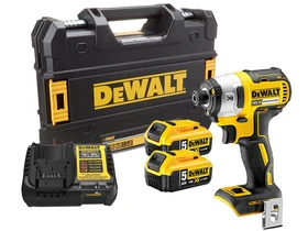 DeWalt DCF887P2-QW akkus ütvecsavarozó bitbefogással 18 V | 205 Nm | 1/4 inch | Szénkefementes | 2 x 5 Ah akku + töltő | TSTAK kofferben