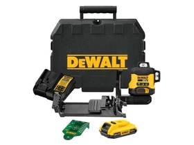 DeWalt DCLE34031D1-QW Zöld vonallézer Hatósugár jelfogóval: 0 - 100 m | 1 x 2 Ah akku + töltő | Kofferben