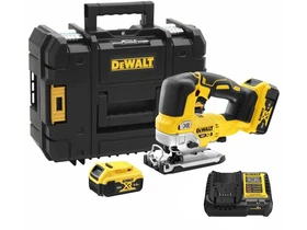 DeWalt DCS334P2-QW akkus dekopírfűrész 18 V | 135 mm | Szénkefementes | 2 x 5 Ah akku + töltő | TSTAK kofferben