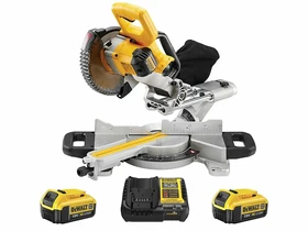 DeWalt DCS365M2-QW akkus gérvágó 18 V | Fűrészlap 184 mm x 16 mm | Vágás max. 50 x 250 mm | Szénkefementes | 2 x 4 Ah akku + töltő DeWalt DCS365M2-QW akkus gérvágó 18 V | Fűrészlap 184 mm x 16 mm | Vágás max. 50 x 250 mm | Szénkefementes | 2 x 4 Ah akku + töltő