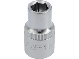 Dugokulcsfej 11 mm 12 hajtas 6-lapu 6PT Cr-V normal akasztos csomagolas Kép: Dugokulcsfej 11 mm 12 hajtas 6-lapu 6PT Cr-V normal akasztos csomagolas.webp