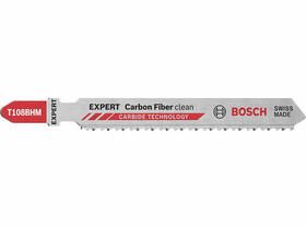EXPERT T 108 BHM Carbon Fiber Clean keményfém fogazású szúrófűrészlap, Anyagvastagság: <20 mm, Mére