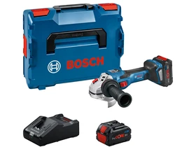 Bosch GWS 18V-15 SC akkus sarokcsiszoló 18 V | 125 mm | 3400 - 11000 RPM | Szénkefementes | 2 x 8 Ah akku + töltő | L-Boxx-ban