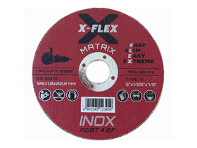 X-FLEX MATRIX 125 X 1.0, 125 mm-es INOX vágókorong X-FLEX MATRIX 125 X 1.0, 125 mm-es INOX vágókorong