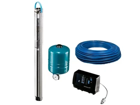 Grundfos SQE 5-70 mélykúti szivattyú CU301 + 8l-es tartály + 40m kábel