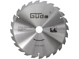 Güde 254x30x24Z körfűrészlap fához Güde 254x30x24Z körfűrészlap fához