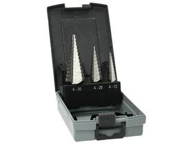 Hit. Lepcsos lemezfuro keszlet 4-30mm 3db-os HSS-G Kép: Hit. Lepcsos lemezfuro keszlet 4-30mm 3db-os HSS-G.webp