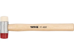 Kép: Ketoldalu lagykalapacs PU es nejlon fejekkel fa nyellel 35 mm.webp