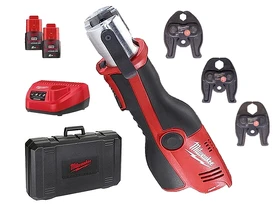 Milwaukee M12 HPT-202C V-KIT akkus csőprés Compact | 12 V | 0 - 40 mm | 19 kN | Szénkefés | 2 x 2 Ah akku + töltő | Kofferben