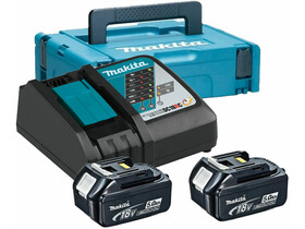 Makita 2 db BL1850 (5.0 Ah) akku + DC18RC töltő MakPac kofferben Makita