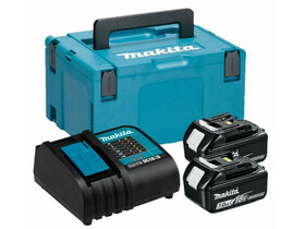 Makita BL1830 3,0 Ah akkumulátor (2db) + DC18RC töltő + Makpac szett Makita BL1830 + DC18RC