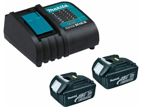Makita BL1830 3,0 Ah akkumulátor (2db) + DC18RC töltő Makita BL1830 + DC18RC