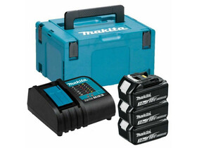 Makita BL1830 3,0 Ah akkumulátor (3db) + DC18RC töltő + Makpac szett Makita BL1830 + DC18RC