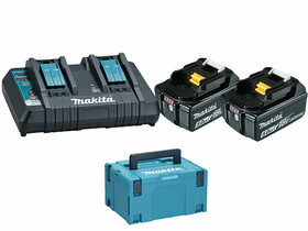 Makita BL1850B 5,0 Ah akkumulátor (2db) + DC18RD töltő + Makpac szett Makita