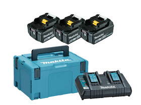Makita BL1850B 5,0 Ah akkumulátor (3db) + DC18RD töltő + Makpac szett Makita