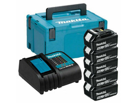 Makita BL1850B 5,0 Ah akkumulátor (5db) + DC18RC töltő + Makpac szett Makita BL1850B + DC18RC