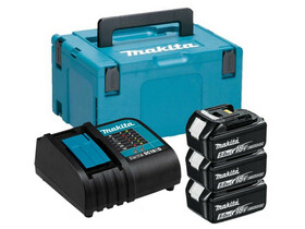 Makita BL1850B akkumulátor (3db) + DC18RC töltő + Makpac szett Makita BL1850B + DC18RC