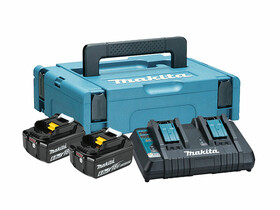 Makita BL1860B 6,0 Ah akkumulátor (2db) + DC18RD töltő + MAKPAC szett Makita BL1860B + DC18RD
