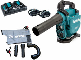 Makita DUB363PT2V akkus lombfújó-szívó 2 x 18 V | 858 m3/h | 65 m/s | Szénkefementes | 2 x 5 Ah akku + töltő