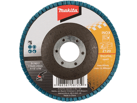 Makita INOX 115 mm K120 lamellás csiszolótárcsa Makita INOX 115 mm K120 lamellás csiszolótárcsa