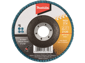 Makita INOX 125 mm K120 lamellás csiszolótárcsa Makita INOX 125 mm K120 lamellás csiszolótárcsa