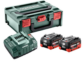 Metabo Basic-Set 2x LiHD 10Ah +ASC 145 +mBOX akkumulátor és töltő szett Metabo Basic-Set 2x LiHD 10Ah +ASC 145 +mBOX akkumulátor és töltő szett
