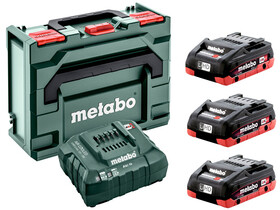 Metabo Basic-Set 3 x LiHD 4.0 Ah + metaBOX 145 akkumulátor és töltő szett
