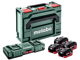 Metabo Basic-Set 4x LiHD 10Ah +ASC 145 DUO +mB akkumulátor és töltő szett Metabo Basic-Set 4x LiHD 10Ah +ASC 145 DUO +mB akkumulátor és töltő szett