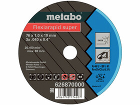 Metabo Flexiarapid Super 76x1,0x10,0 mm Inox, TF 41 Metabo Flexiarapid Super 76x1,0x10,0 mm Inox, TF 41