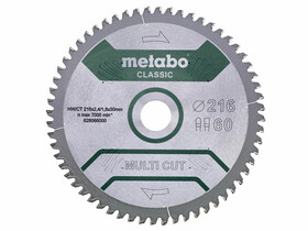 Metabo fűrészlap ˝multi cut - classic˝, 216x30, Z60 FZ/TZ, 5°neg.