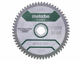 Metabo fűrészlap ˝multi cut - classic˝, 216x30, Z60 FZ/TZ, 5°neg. Metabo fűrészlap ˝multi cut - classic˝, 216x30, Z60 FZ/TZ, 5°neg.